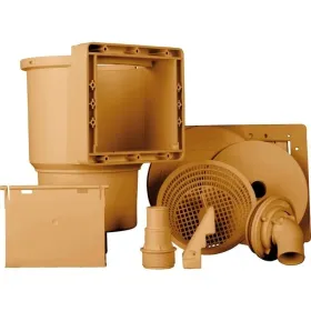 Naziemny skimmer do basenu i brązowa dysza impulsowa Gre AR100W